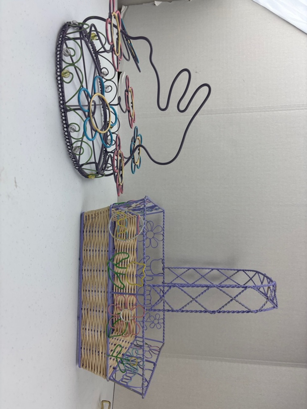 Colorful Floral Wire Baskets